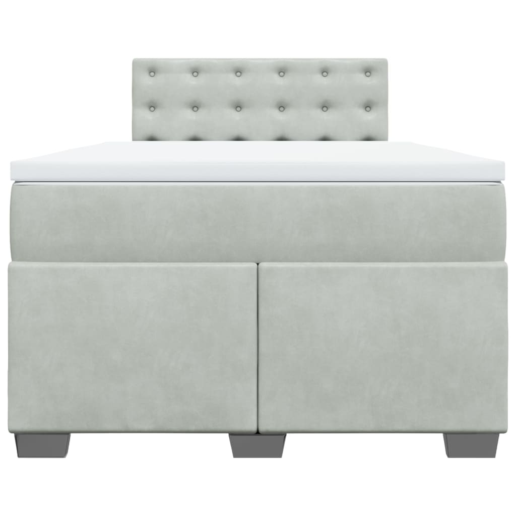 Krevet s oprugama i madracem svjetlosivi 120x190 cm baršunasti