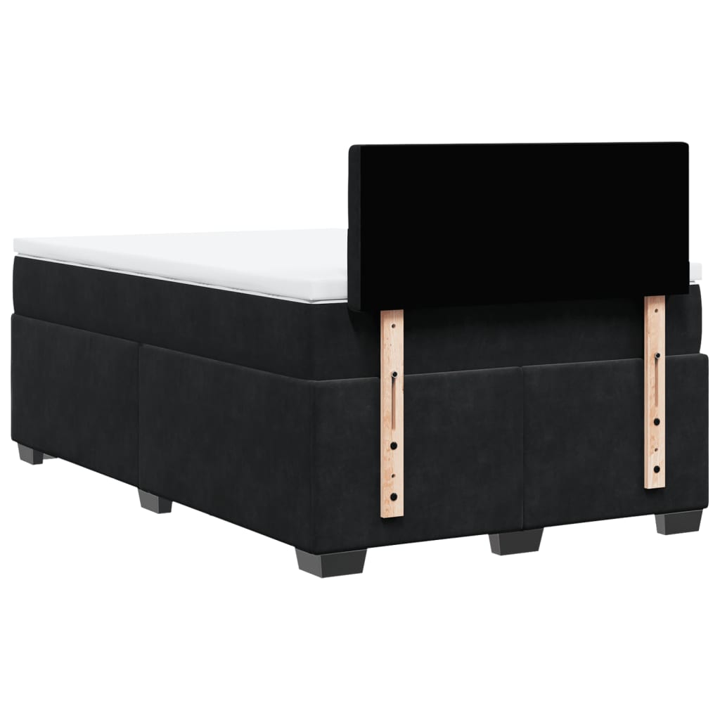 Krevet box spring s madracem crni 120 x 190 cm baršunasti