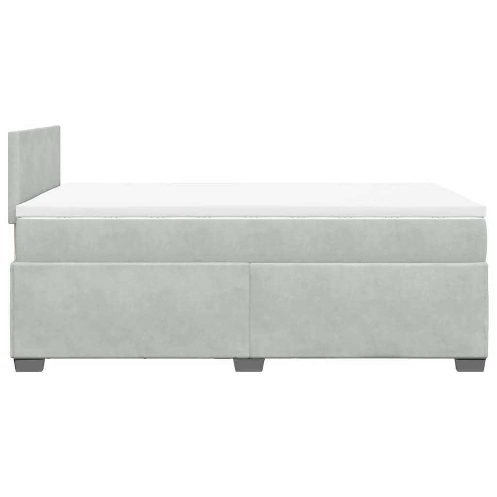Box spring krevet s madracem svjetlosivi 120x200 cm baršunasti