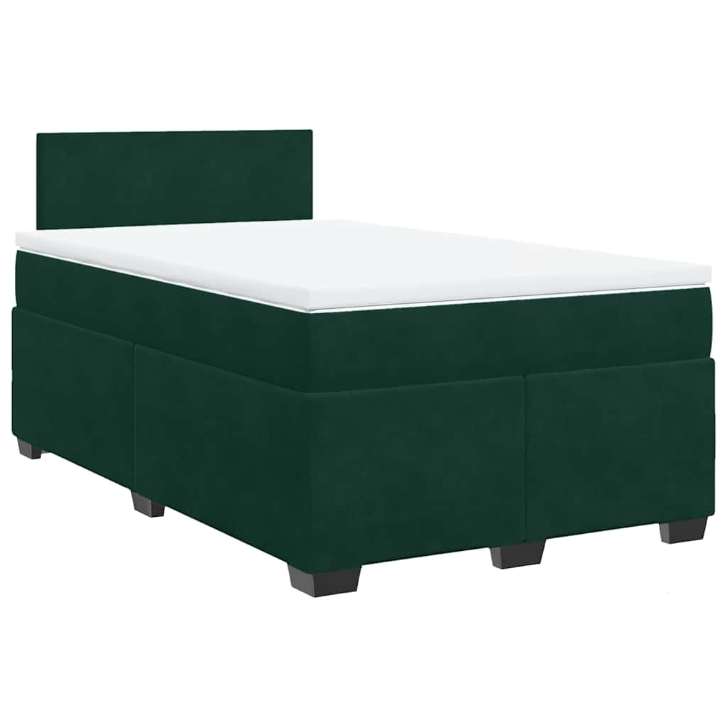 Box spring krevet s madracem tamnozeleni 120x200 cm baršunasti