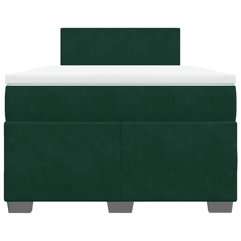 Box spring krevet s madracem tamnozeleni 120x200 cm baršunasti