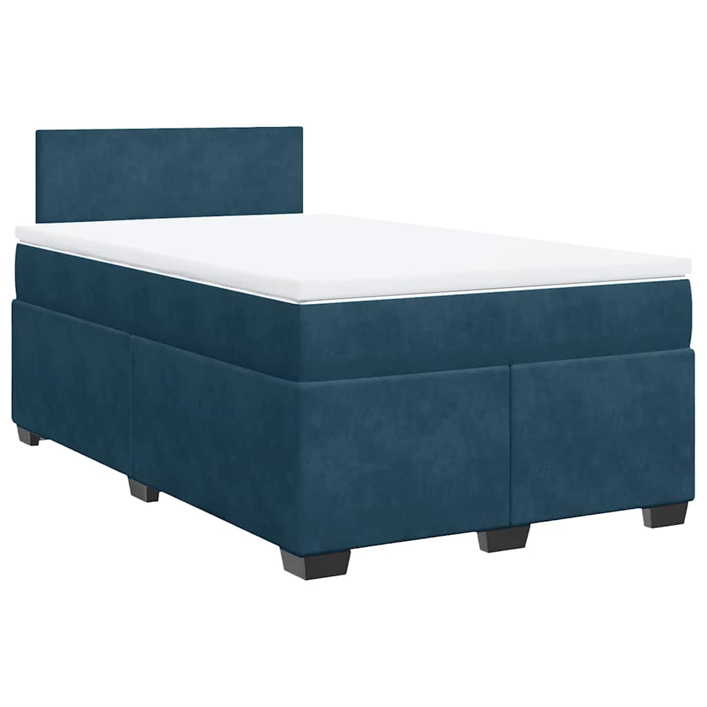 Box spring krevet s madracem tamnoplavi 120 x 200 cm baršunasti