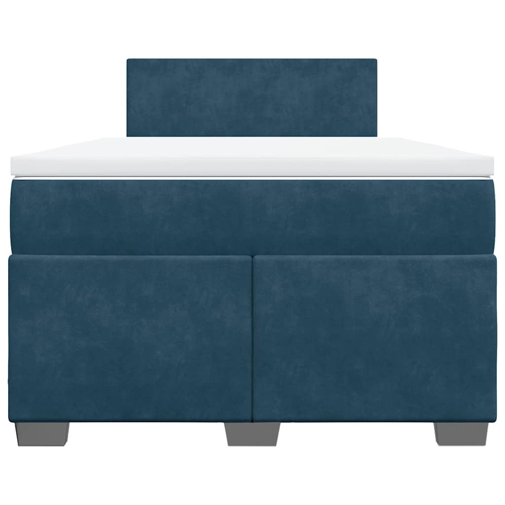 Box spring krevet s madracem tamnoplavi 120 x 200 cm baršunasti