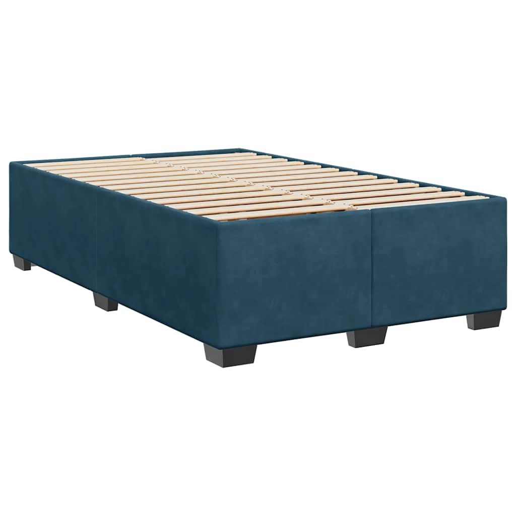 Box spring krevet s madracem tamnoplavi 120 x 200 cm baršunasti