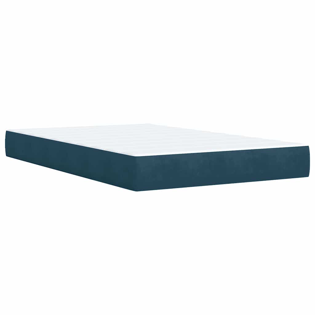 Box spring krevet s madracem tamnoplavi 120 x 200 cm baršunasti