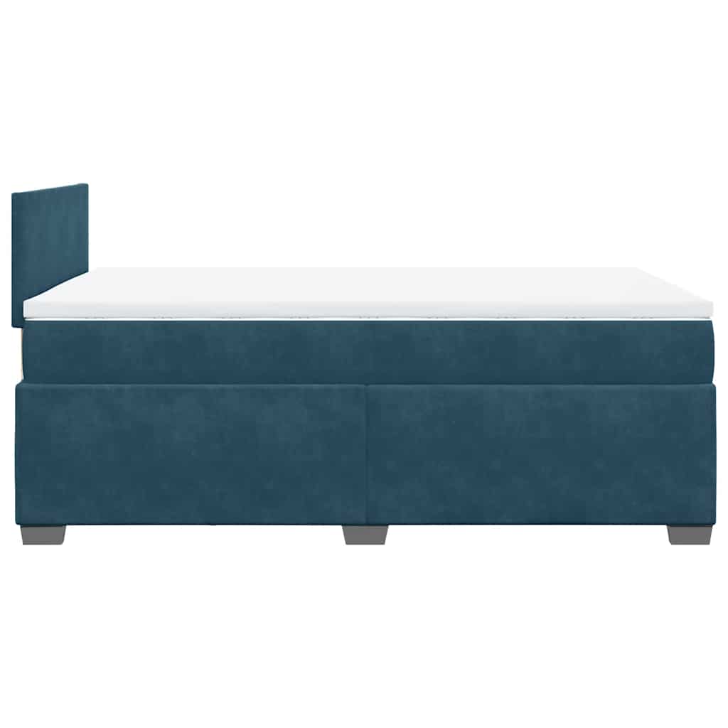 Box spring krevet s madracem tamnoplavi 120 x 200 cm baršunasti