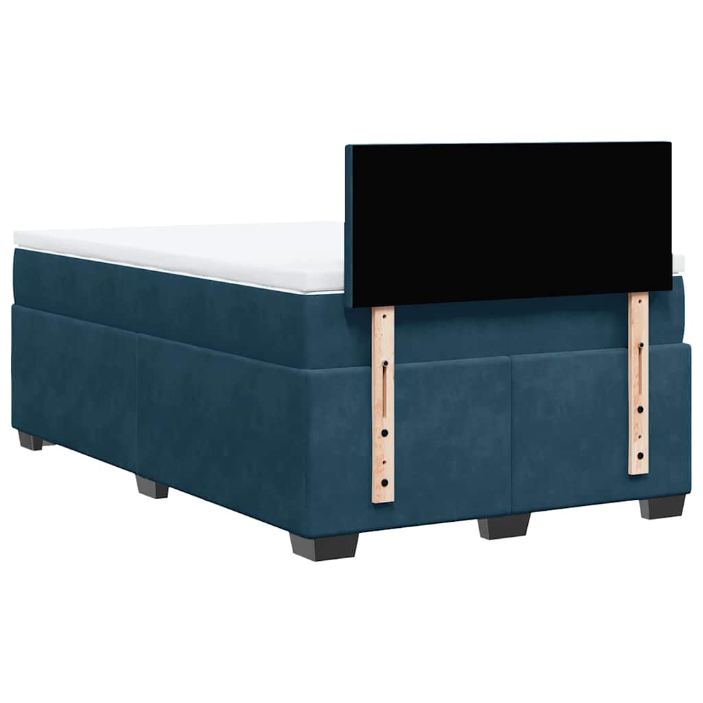 Box spring krevet s madracem tamnoplavi 120 x 200 cm baršunasti