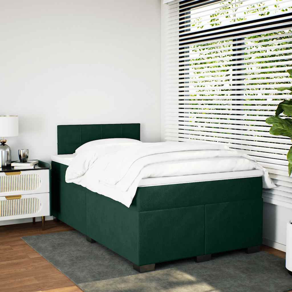 Box spring krevet s madracem tamnozeleni 120x200 cm baršunasti