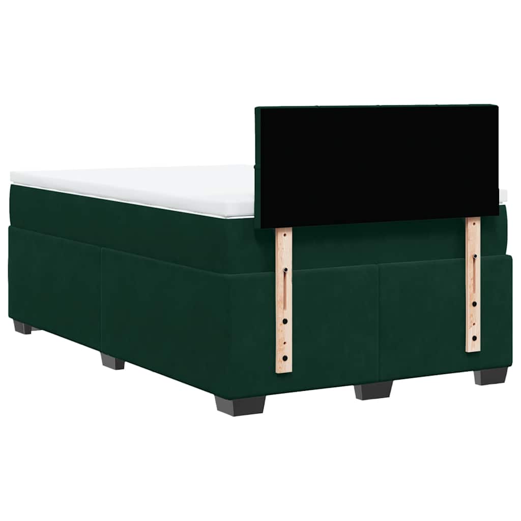 Box spring krevet s madracem tamnozeleni 120x200 cm baršunasti