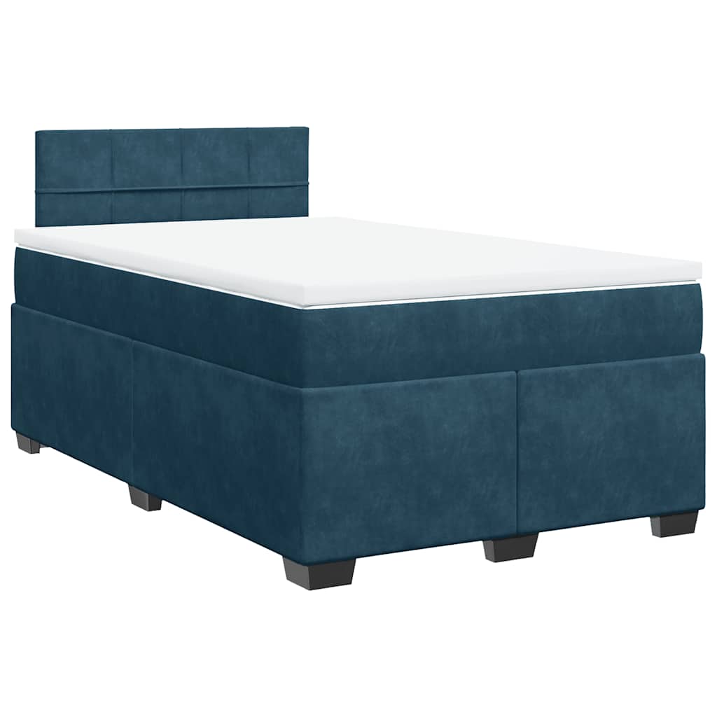 Box spring krevet s madracem tamnoplavi 120 x 200 cm baršunasti