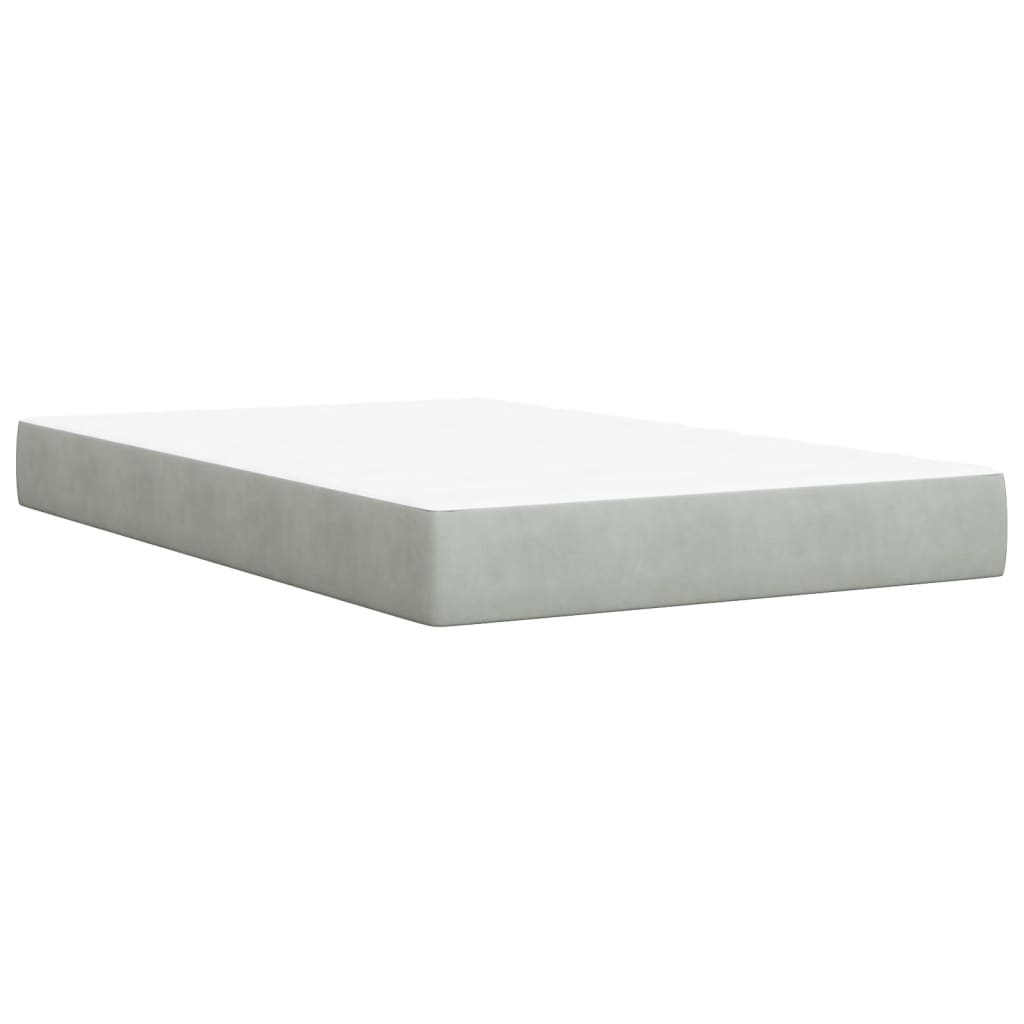 Box spring krevet s madracem svjetlosivi 120x200 cm baršunasti