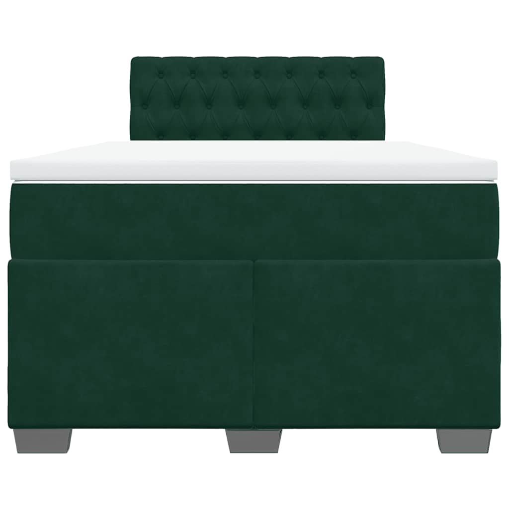 Box spring krevet s madracem tamnozeleni 120x200 cm baršunasti