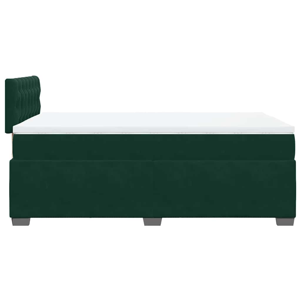 Box spring krevet s madracem tamnozeleni 120x200 cm baršunasti