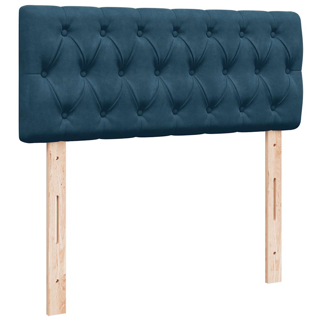 Box spring krevet s madracem tamnoplavi 120 x 200 cm baršunasti