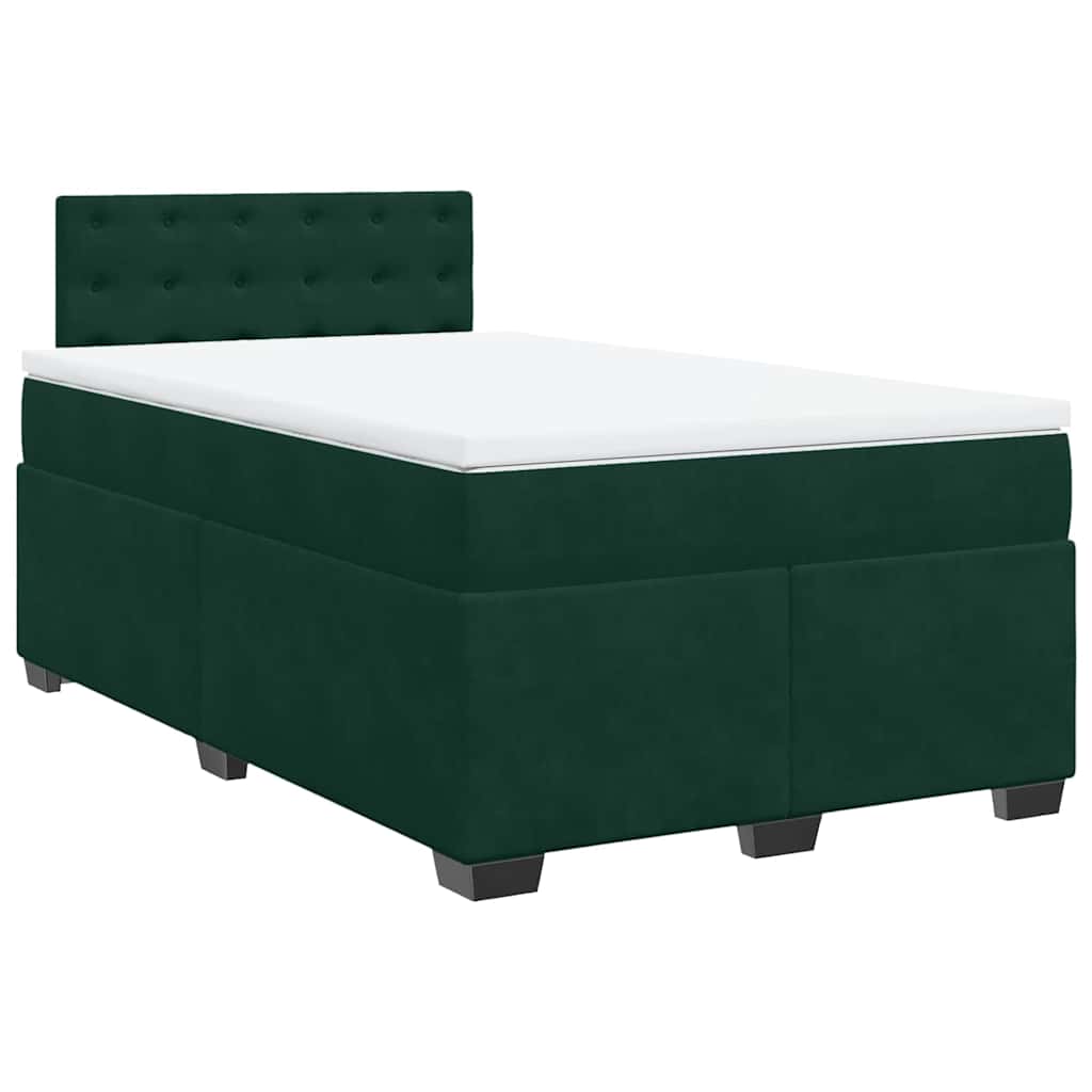 Box spring krevet s madracem tamnozeleni 120x200 cm baršunasti