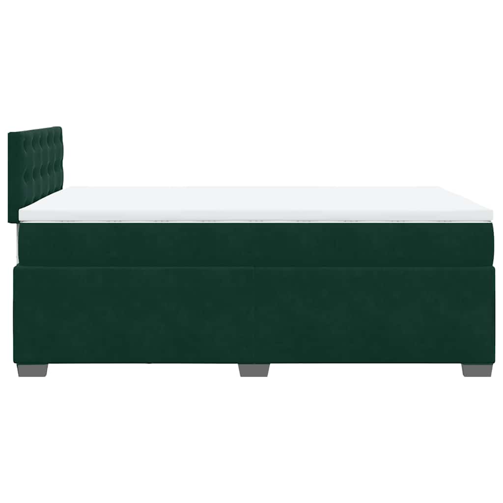 Box spring krevet s madracem tamnozeleni 120x200 cm baršunasti