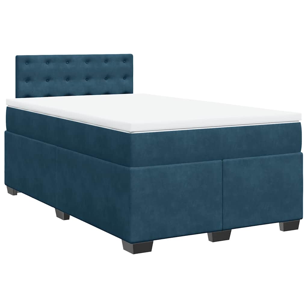 Box spring krevet s madracem tamnoplavi 120 x 200 cm baršunasti