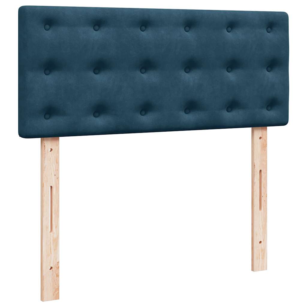 Box spring krevet s madracem tamnoplavi 120 x 200 cm baršunasti
