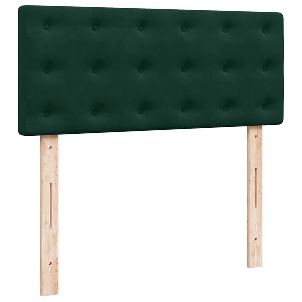 Krevet s oprugama i madracem tamnozeleni 140x190 cm baršunasti