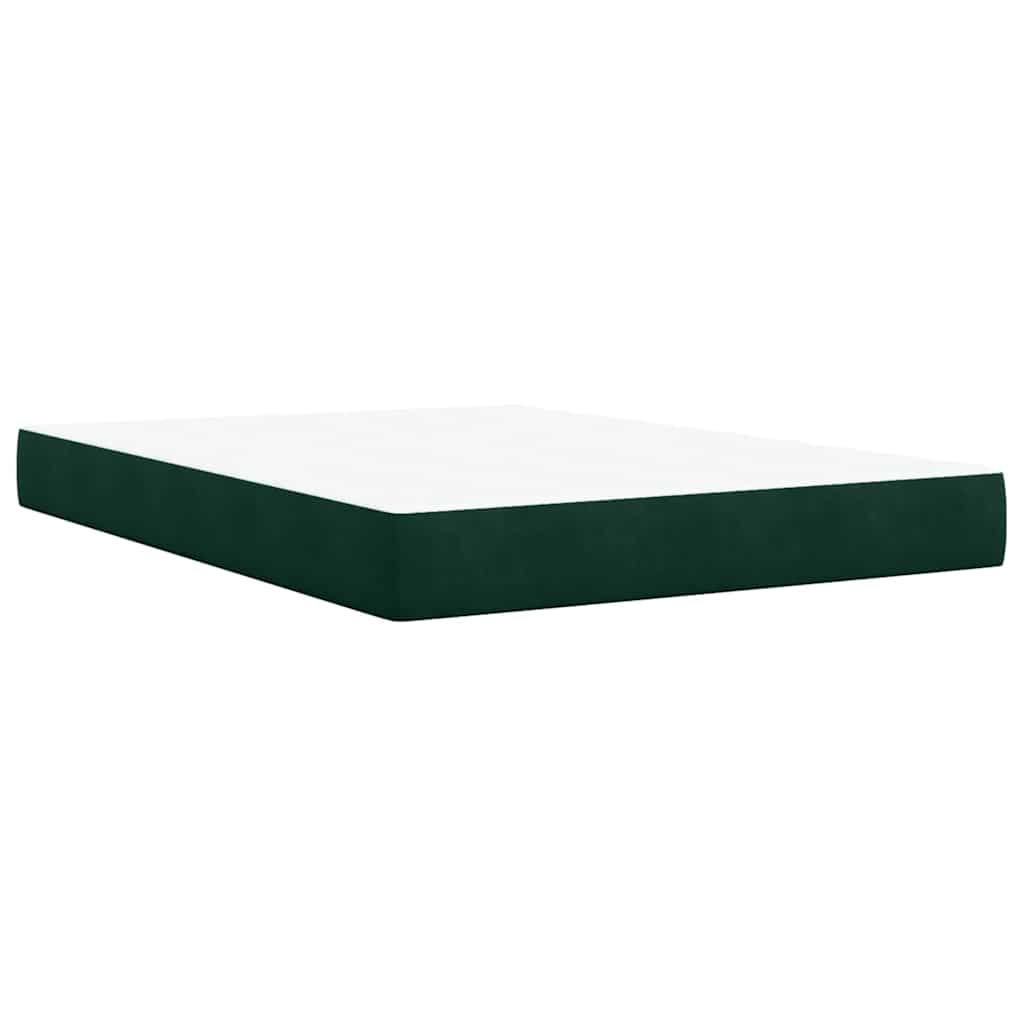 Krevet s oprugama i madracem tamnozeleni 160x200 cm baršunasti