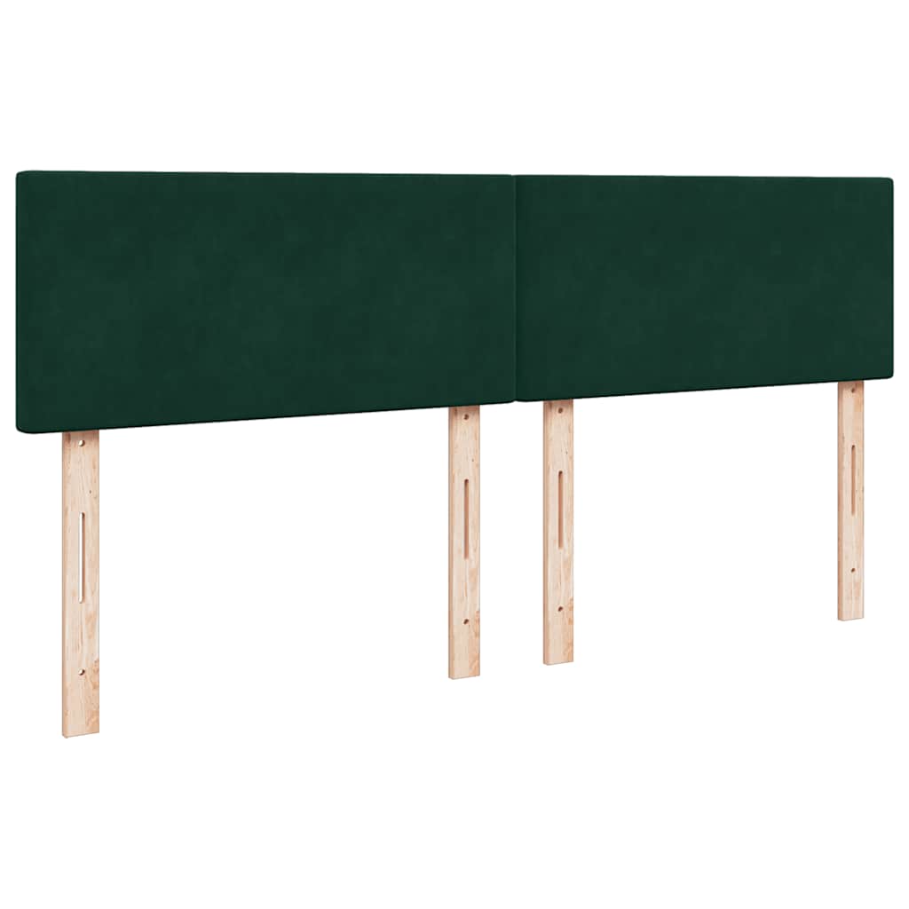 Krevet s oprugama i madracem tamnozeleni 200x200 cm baršunasti