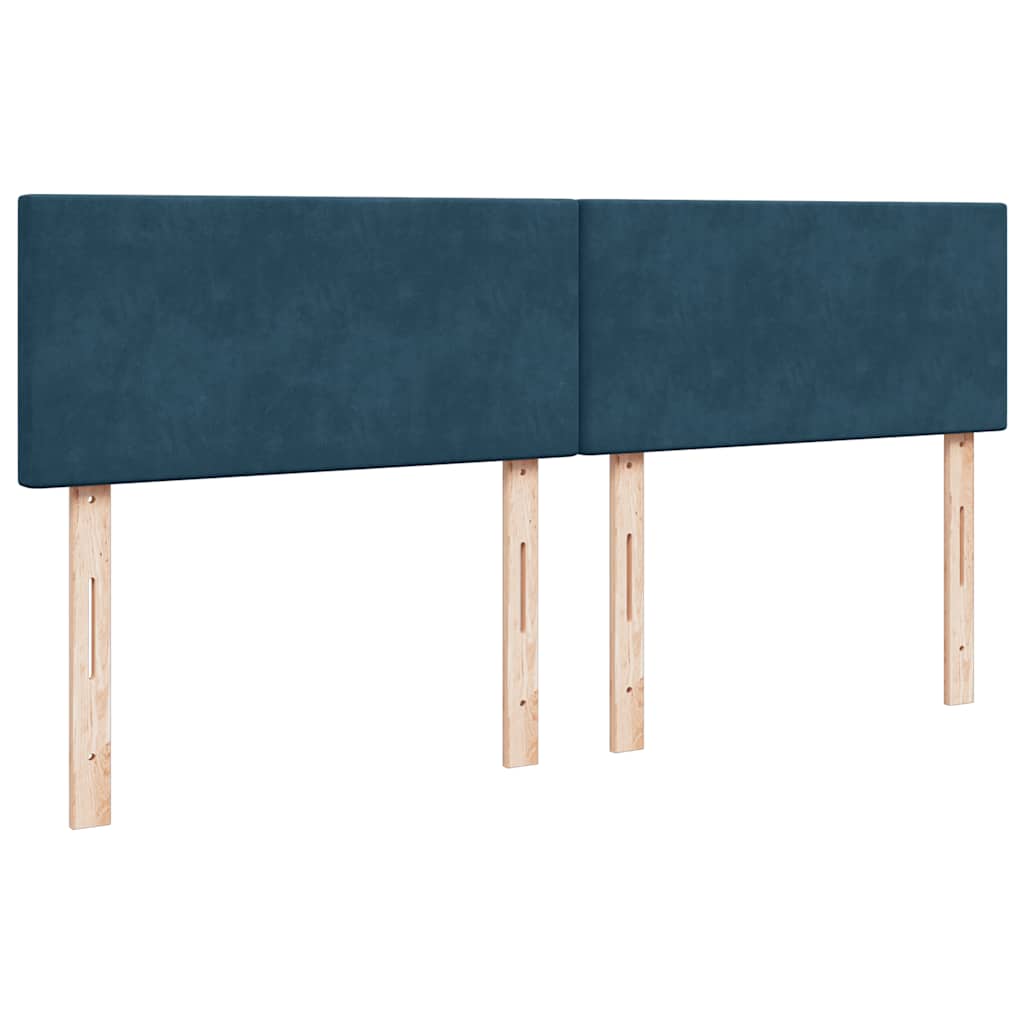 Krevet s oprugama i madracem tamnoplavi 200x200 cm baršunasti