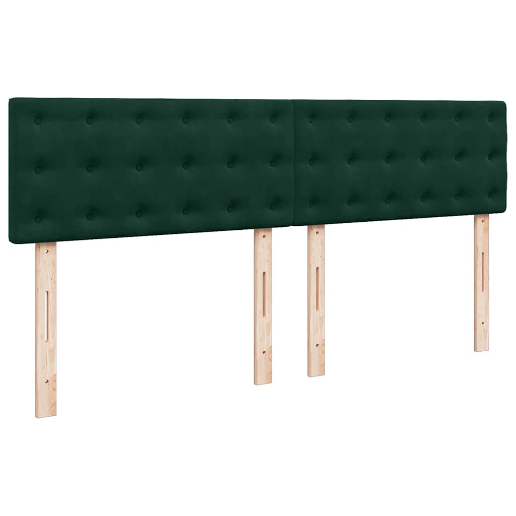 Krevet s oprugama i madracem tamnozeleni 200x200 cm baršunasti