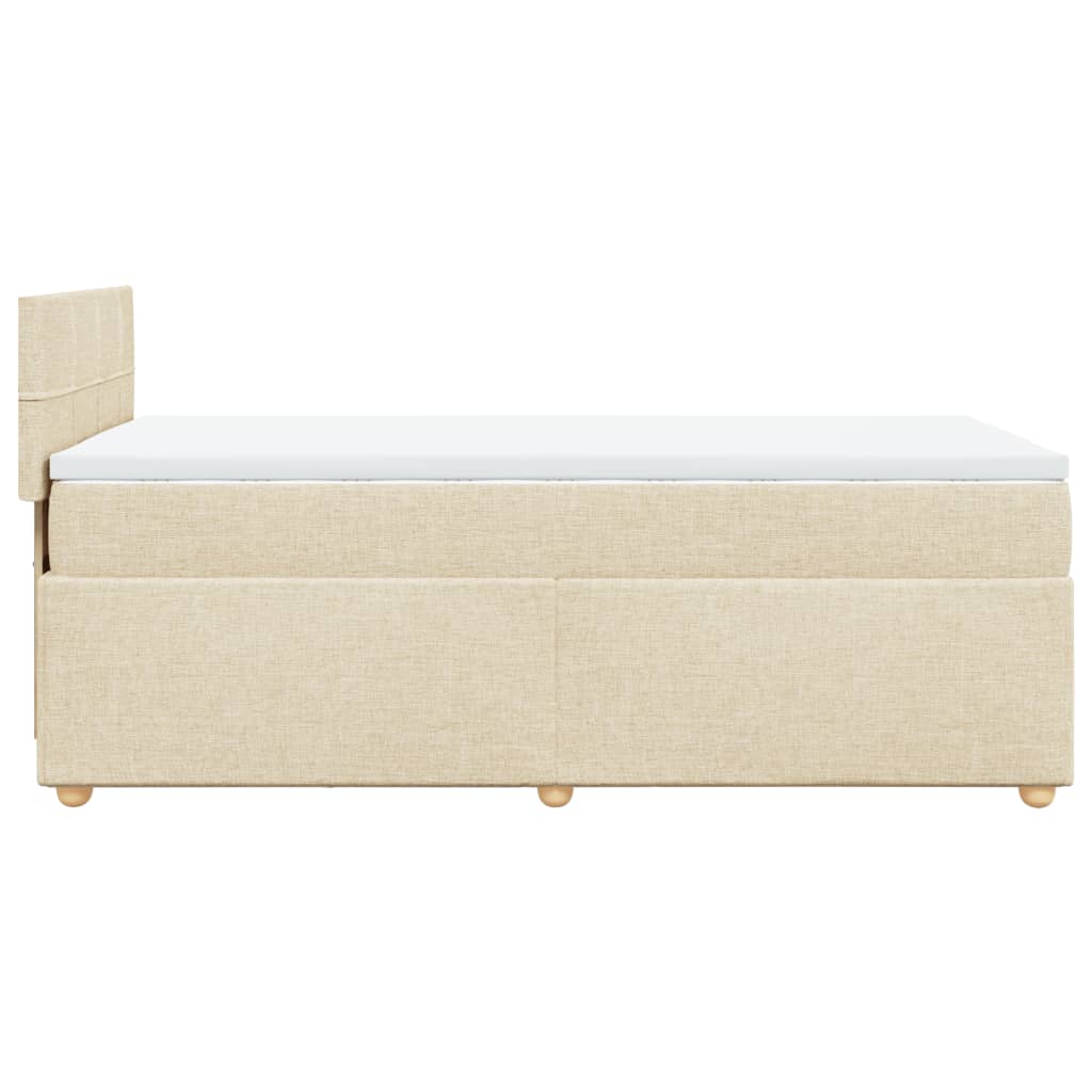 Krevet s oprugama i madracem krem 90 x 190 cm od tkanine