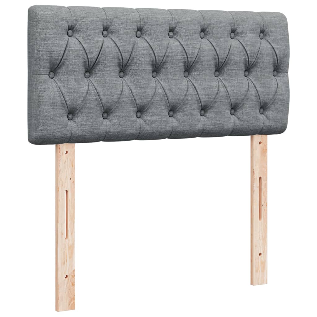 Box spring krevet s madracem svjetlosivi 90x190 cm od tkanine