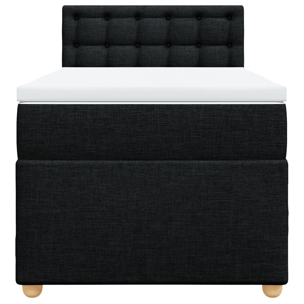 Box spring krevet s madracem crni 90x190 cm od tkanine