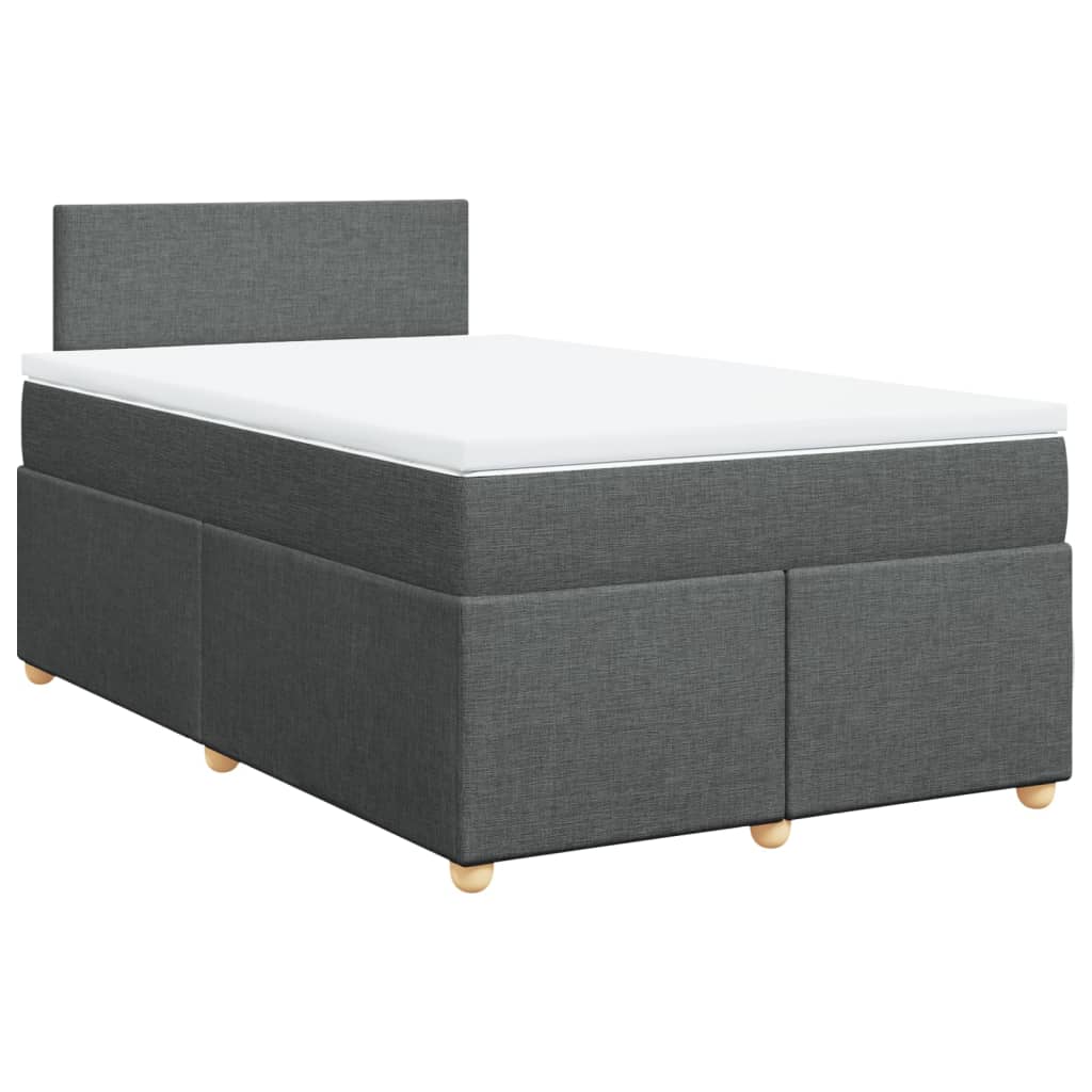 Krevet box spring s madracem tamnosivi 120 x 190 cm tkanina