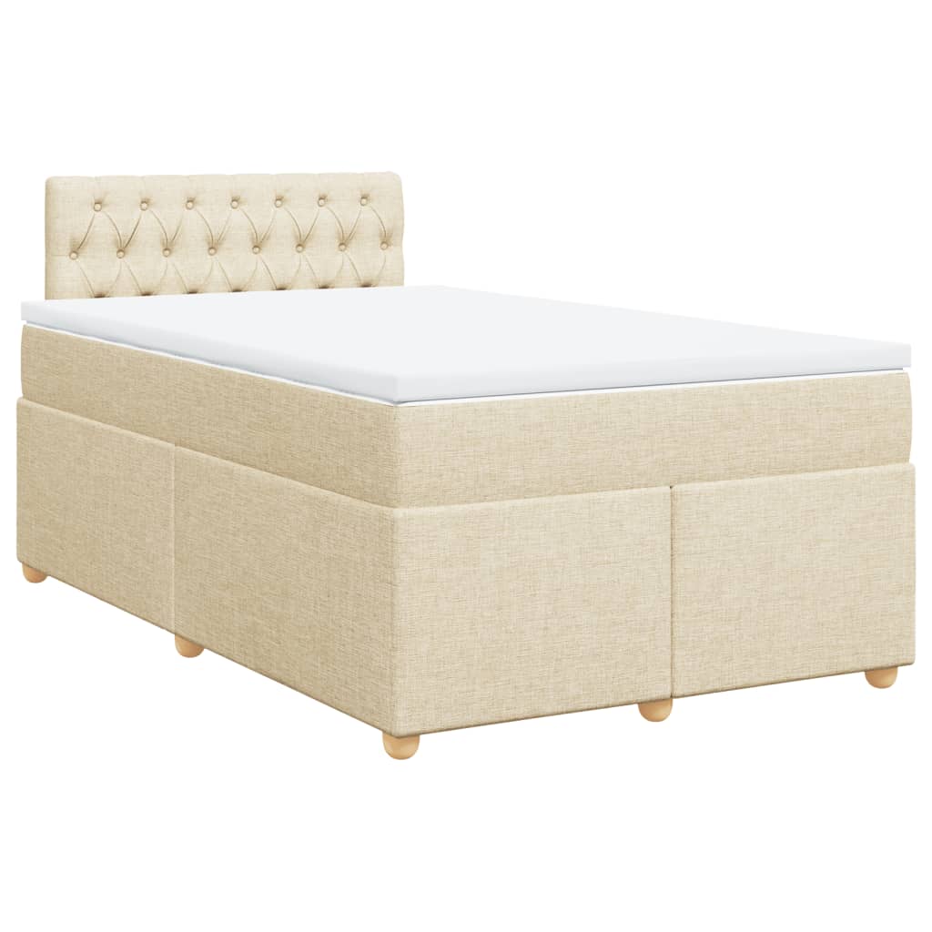 Krevet box spring s madracem krem 120 x 190 cm od tkanine