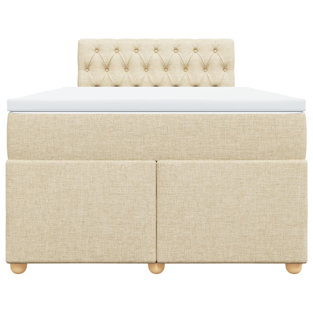 Krevet box spring s madracem krem 120 x 190 cm od tkanine