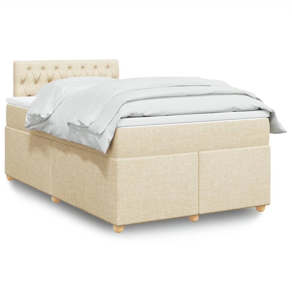Krevet box spring s madracem krem 120 x 190 cm od tkanine