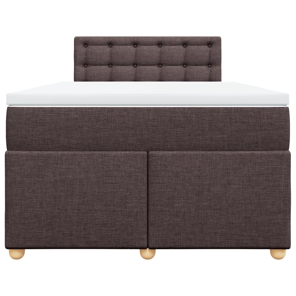 Krevet box spring s madracem tamnosmeđi 120 x 190 cm od tkanine
