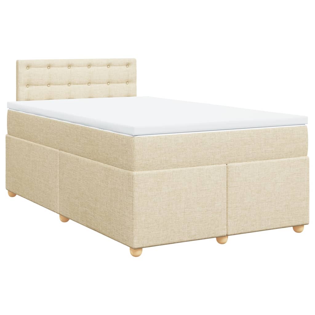 Krevet box spring s madracem krem 120 x 190 cm od tkanine