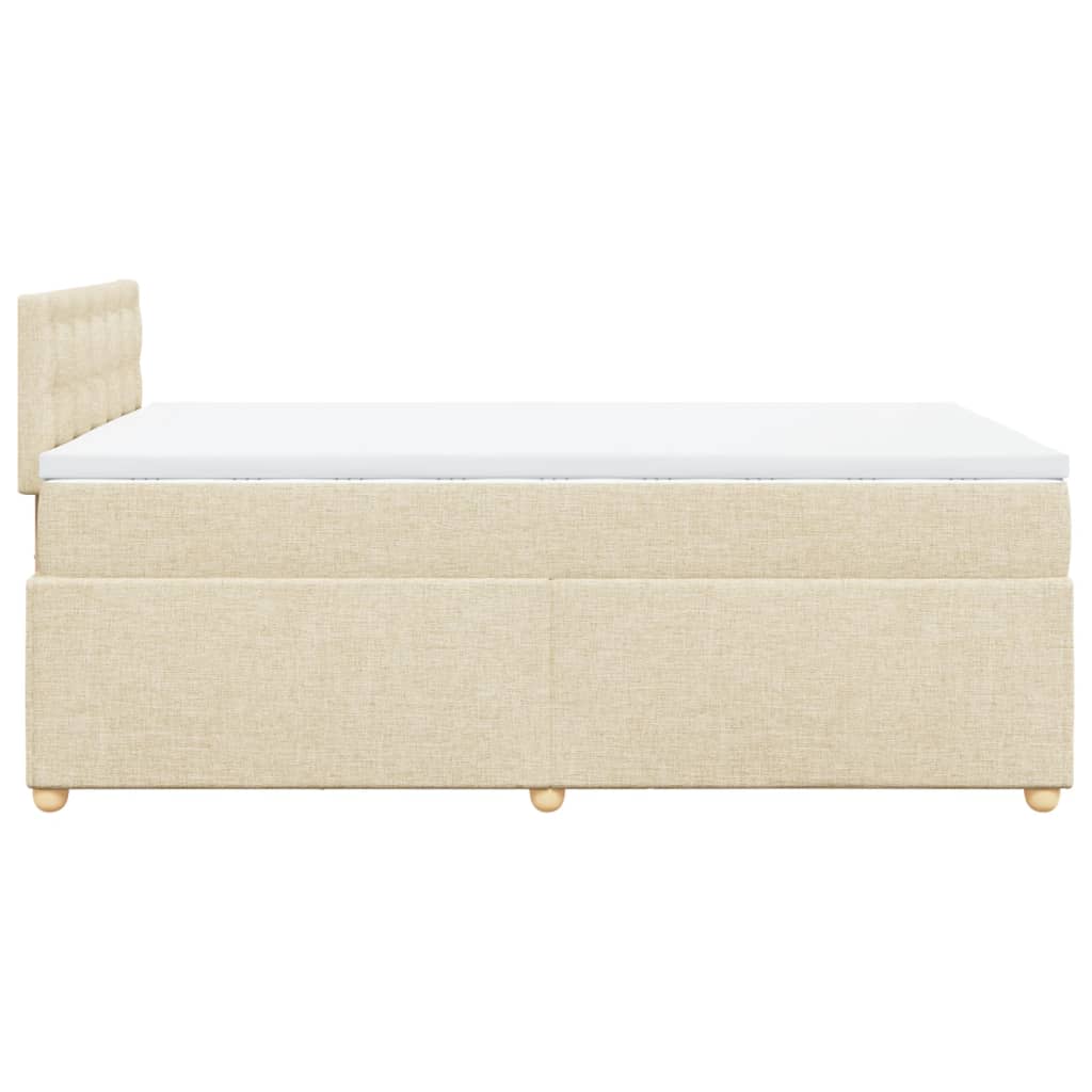 Krevet box spring s madracem krem 120 x 190 cm od tkanine
