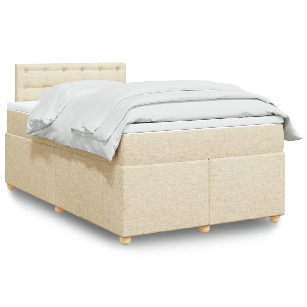 Krevet box spring s madracem krem 120 x 190 cm od tkanine