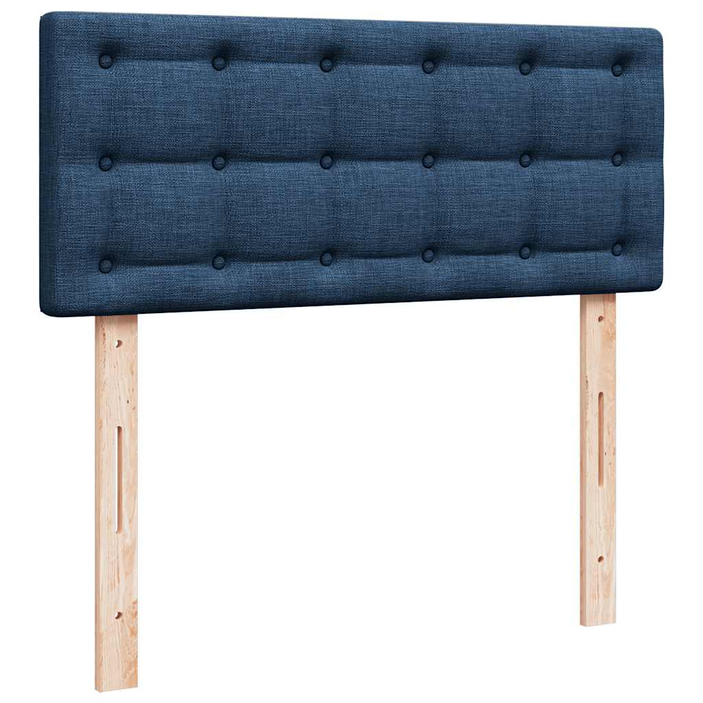 Krevet s oprugama i madracem plavi 120 x 190 cm od tkanine