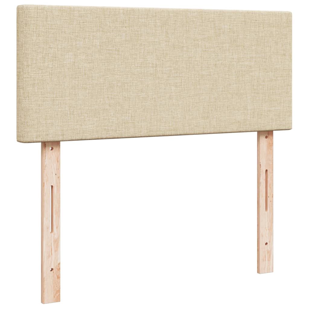 Krevet s oprugama i madracem krem 120 x 200 cm od tkanine