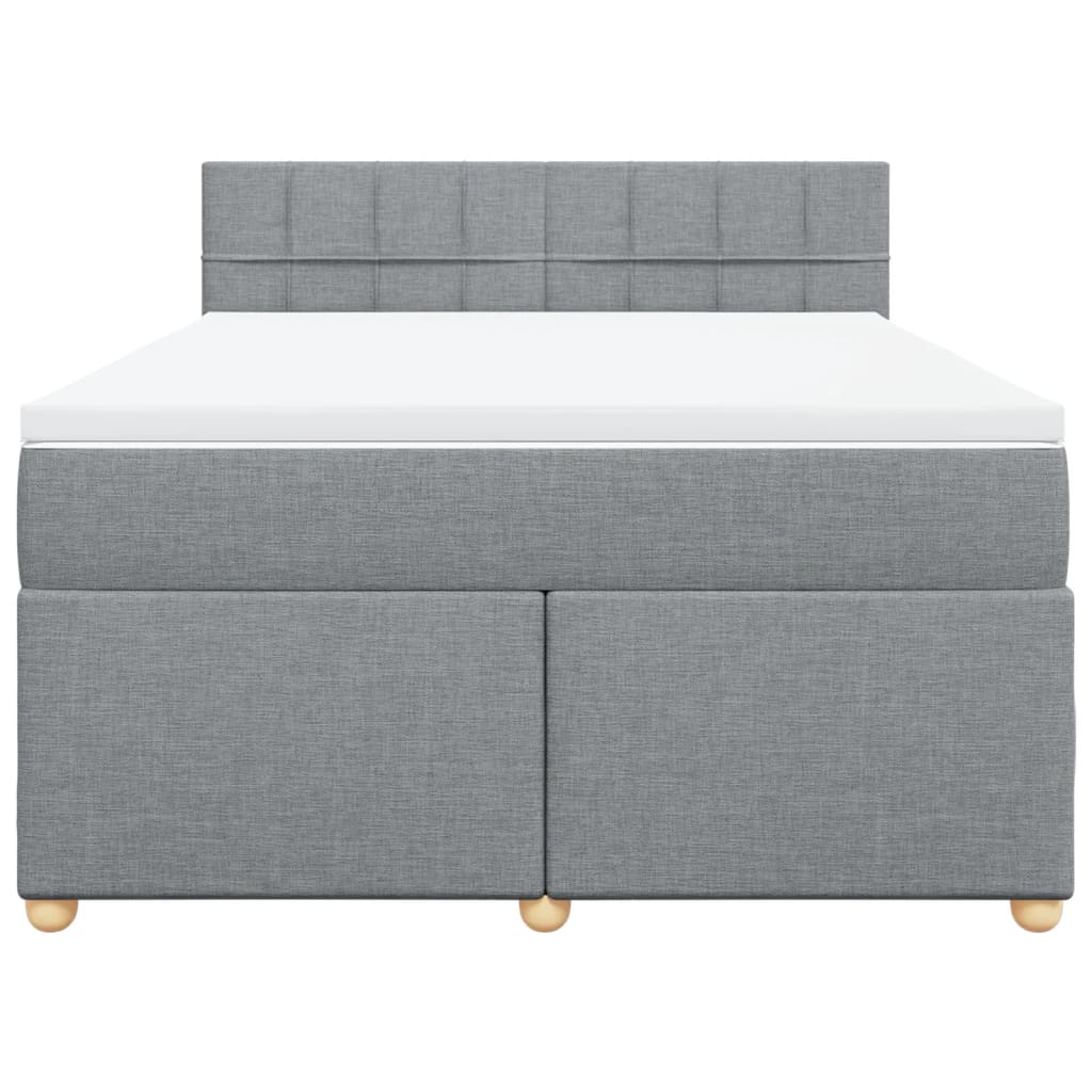 Krevet box spring s madracem svjetlosivi 140x200 cm od tkanine