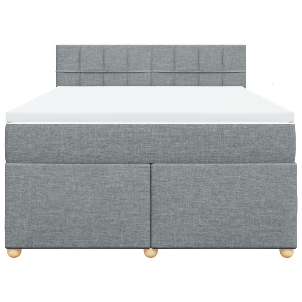 Krevet box spring s madracem svjetlosiva 160x200 cm tkanina