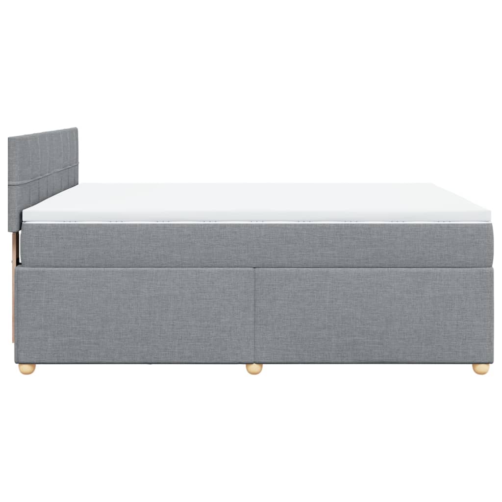 Krevet box spring s madracem svjetlosiva 160x200 cm tkanina