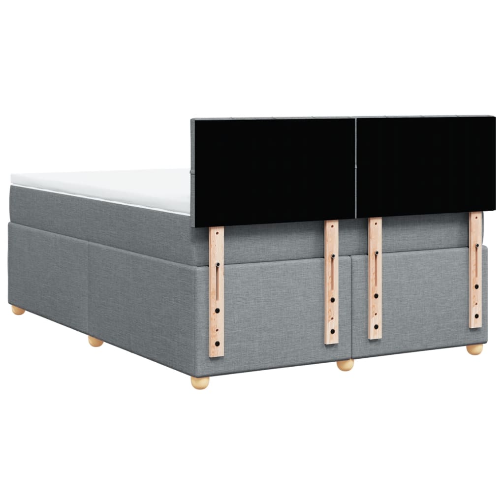 Krevet box spring s madracem svjetlosiva 160x200 cm tkanina