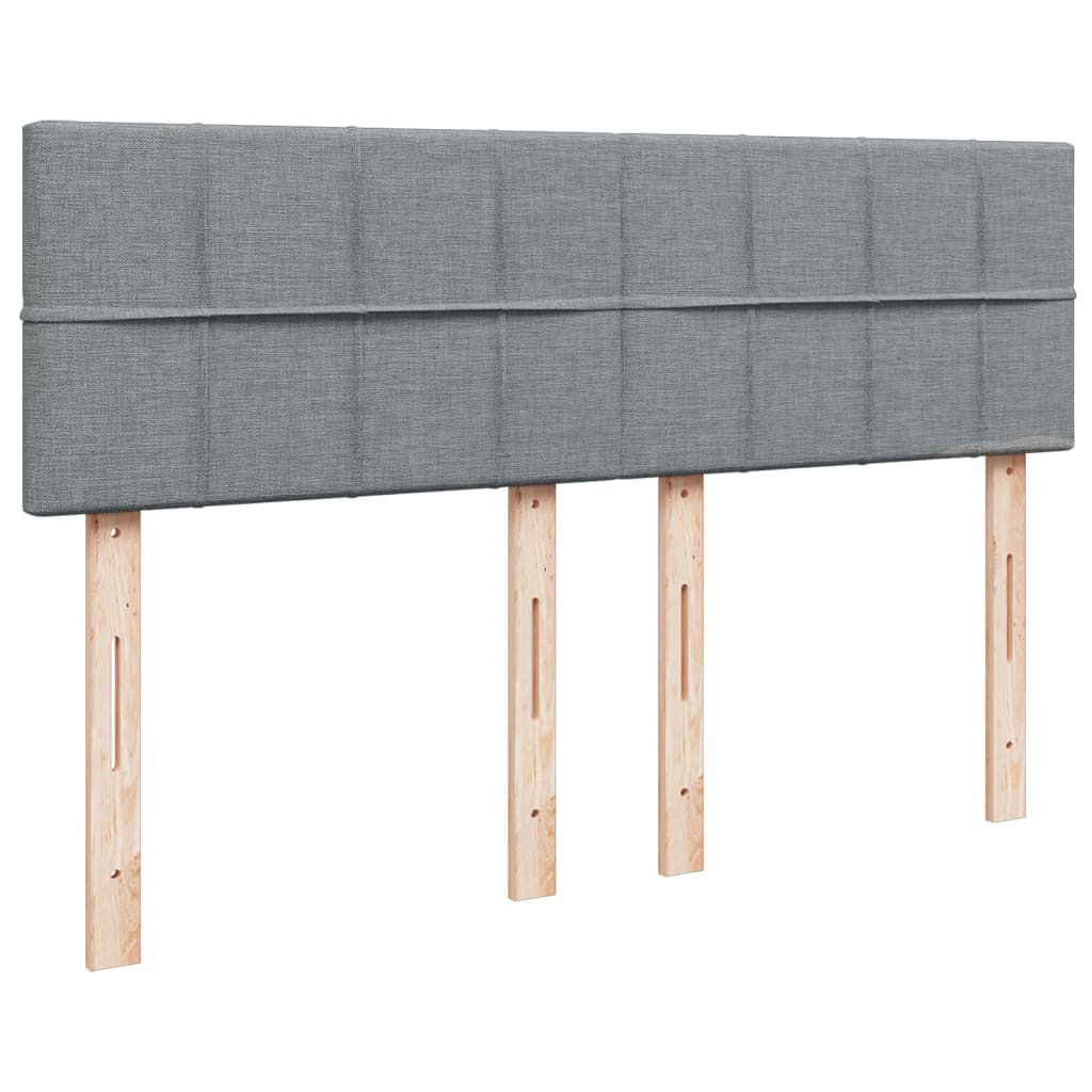 Krevet box spring s madracem svjetlosiva 160x200 cm tkanina