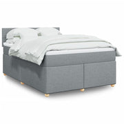 Krevet box spring s madracem svjetlosiva 160x200 cm tkanina