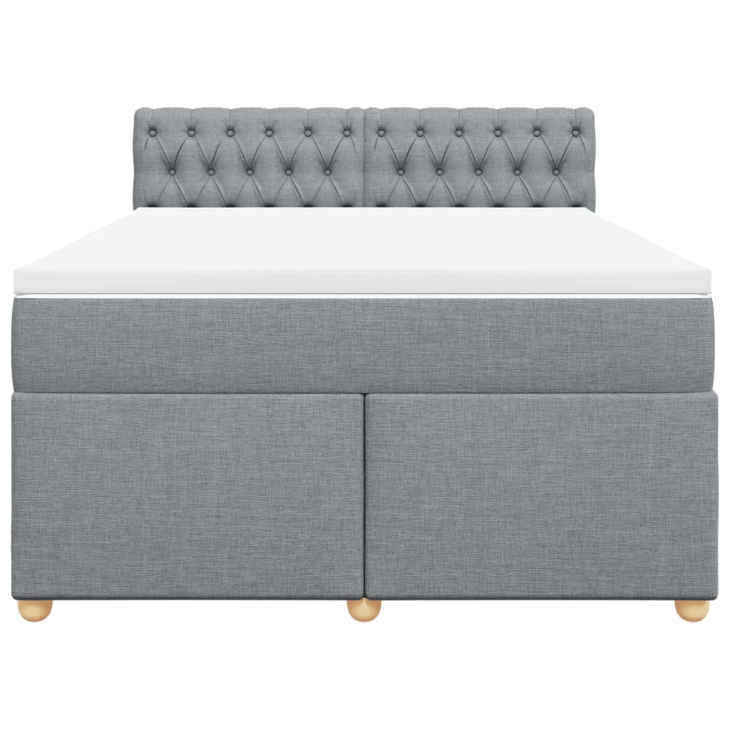 Krevet box spring s madracem svjetlosiva 160x200 cm tkanina