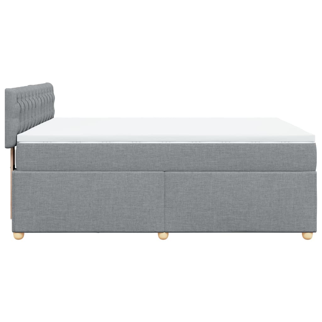 Krevet box spring s madracem svjetlosiva 160x200 cm tkanina