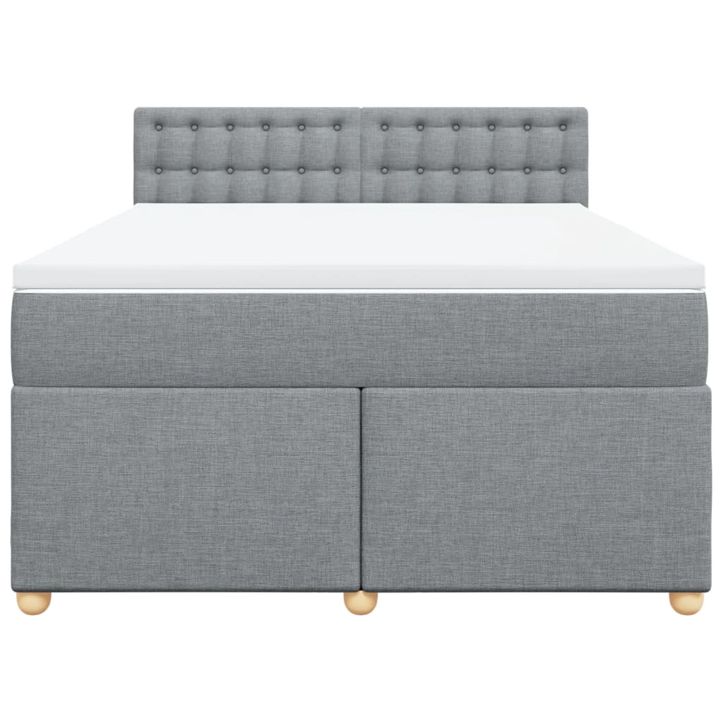 Krevet box spring s madracem svjetlosiva 160x200 cm tkanina
