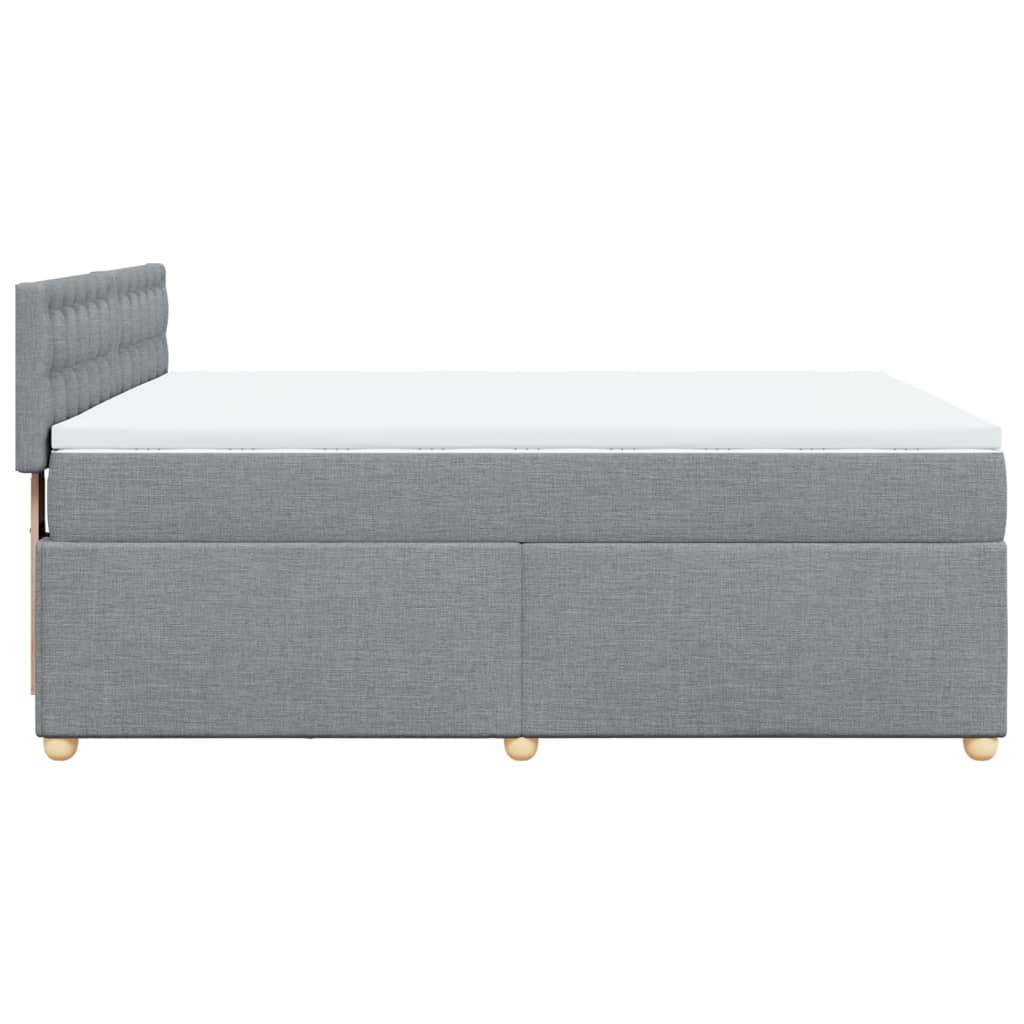 Krevet box spring s madracem svjetlosiva 160x200 cm tkanina